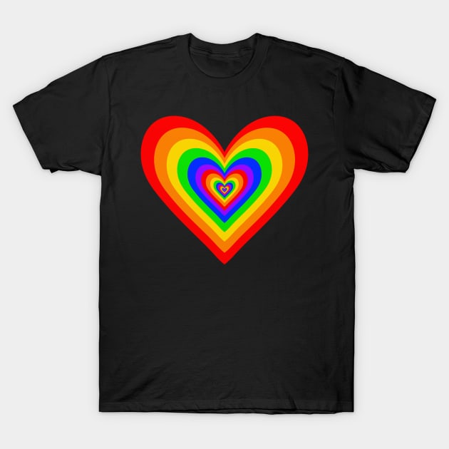 Rainbow Expanding Hearts T-Shirt by Velvet Earth